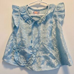 80’s BW Fashion Vintage Pastel Blue Baroque Dress